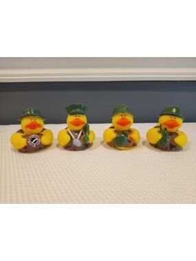 Set of 4~Oriental Trading~Rubber Ducks~Military~Camoflage~Army~Marines~Different